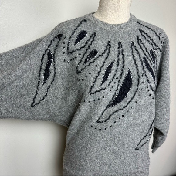 Vintage Embellished Batwing Sweater - Picture 1 of 14